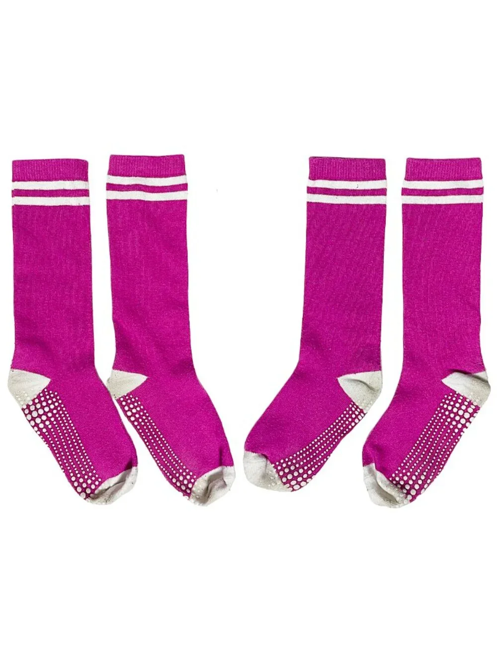 Girls Grip Knee High Socks 5 Pack Pink Purple LA Active 7-9Y